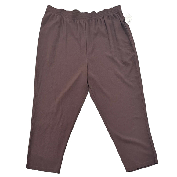 Studio 1940 22S / 24S short petite slim leg ankle length pull over trousers plum - Picture 2 of 8